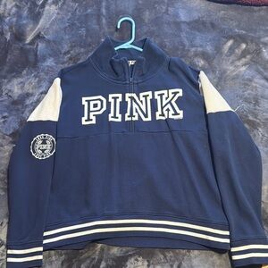 PINK Navy Blue Quarter-Zip Sweatshirt